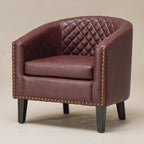 Logan Faux Leather Tufted Club Chair
