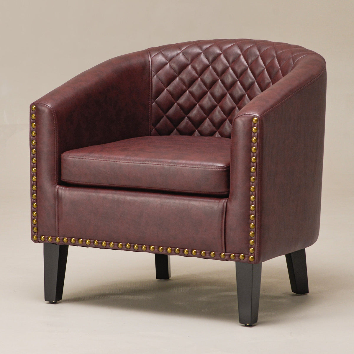 Logan Faux Leather Tufted Club Chair