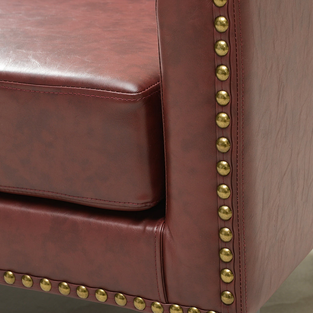 Logan Faux Leather Tufted Loveseat