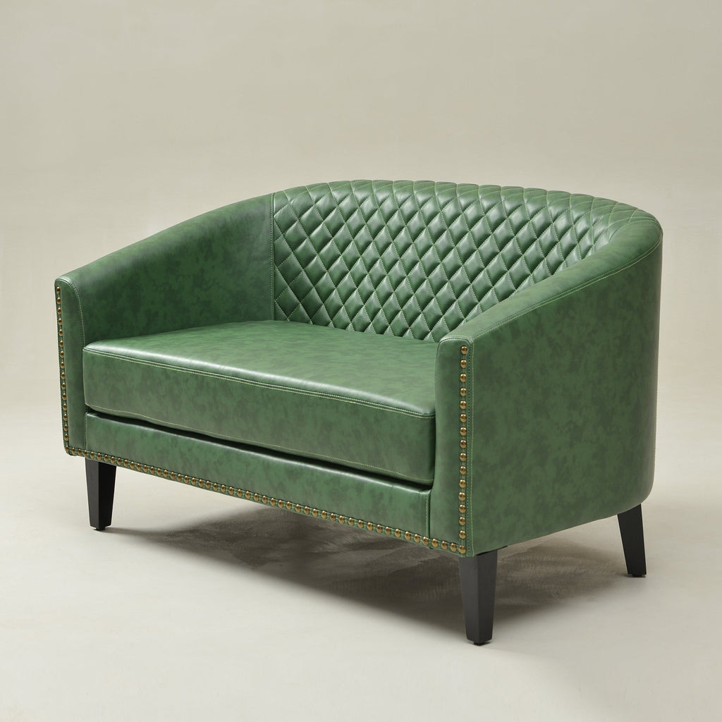 Logan Faux Leather Tufted Loveseat