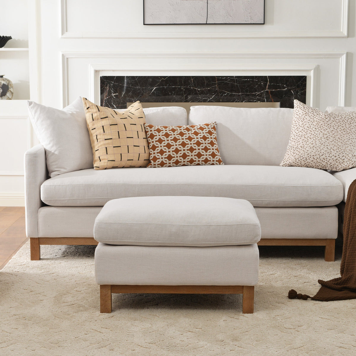 Albert Premium Linen Ottoman