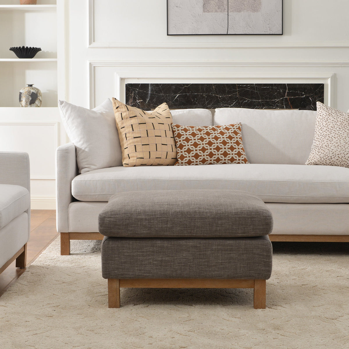 Albert Premium Linen Ottoman