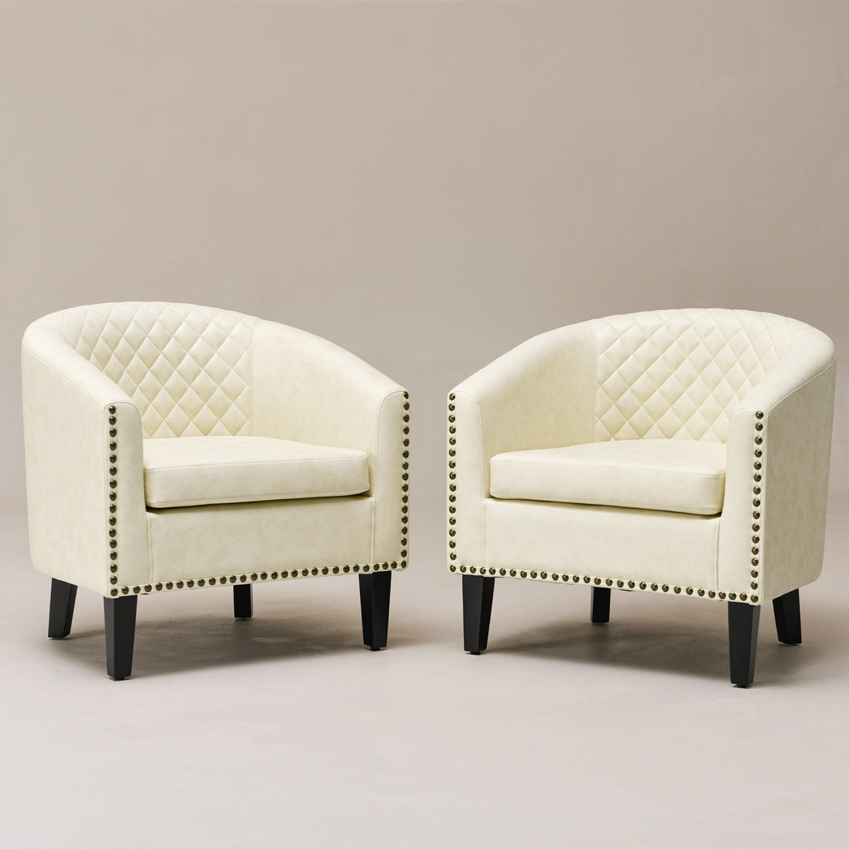 Logan Faux Leather Tufted Club Chair