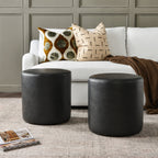 Elof Faux Leather Ottoman