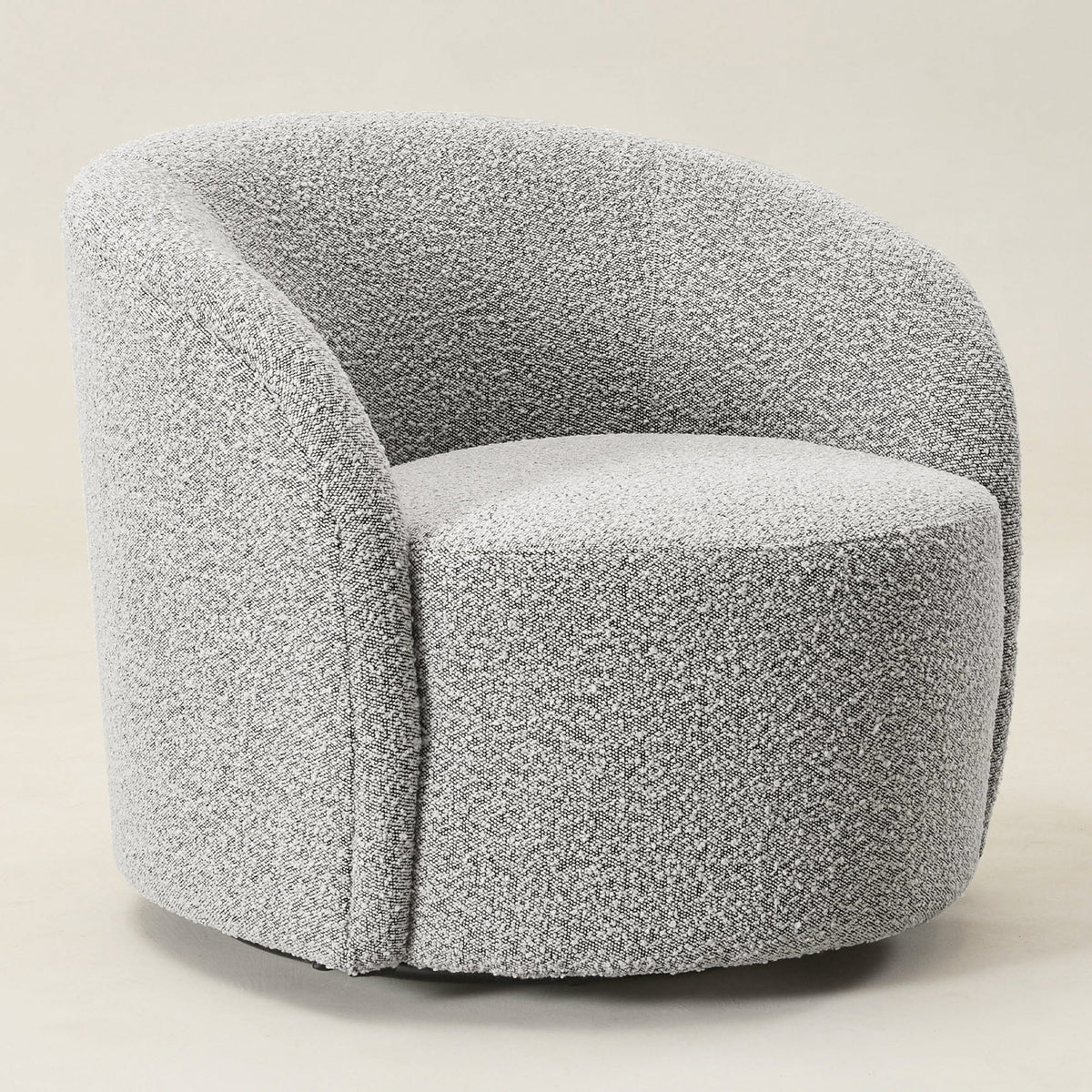 Everitte Bouclé Swivel Barrel Chair