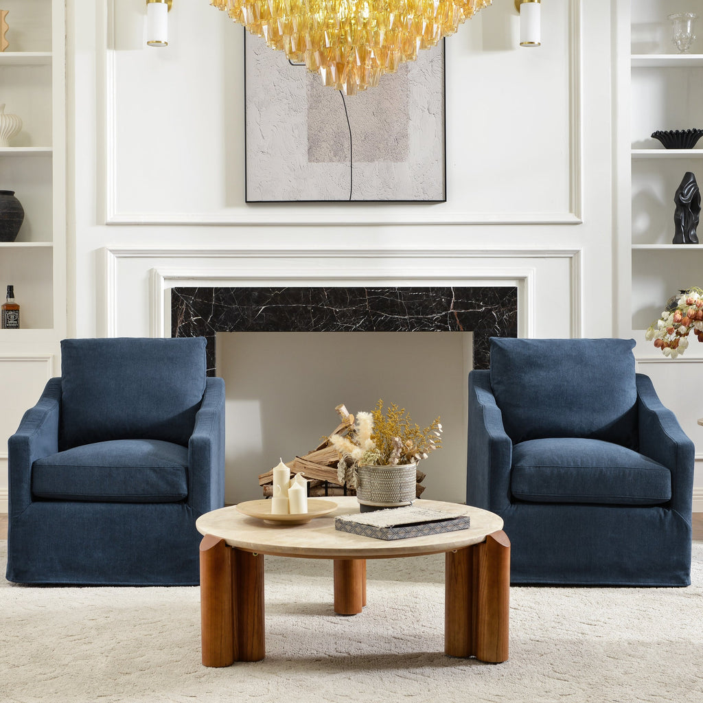 Charles Slipcover Swivel Barrel Chair