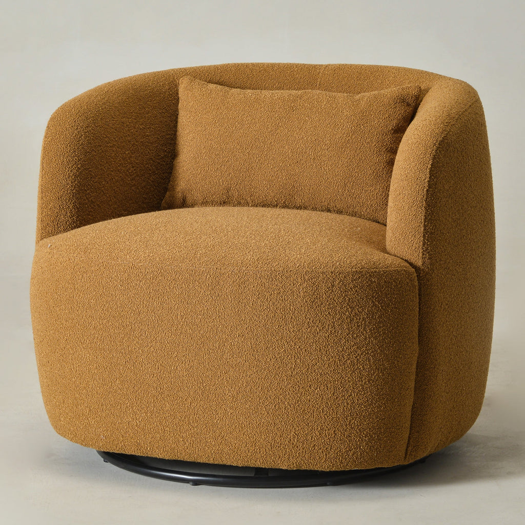 Ashlie Bouclé Swivel Barrel Chair