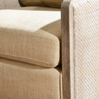 Claude Linen Swivel Cane Chair