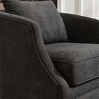 Minerva Linen Swivel Barrel Chair