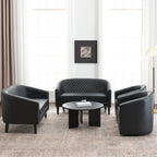 Logan Faux Leather Tufted Loveseat
