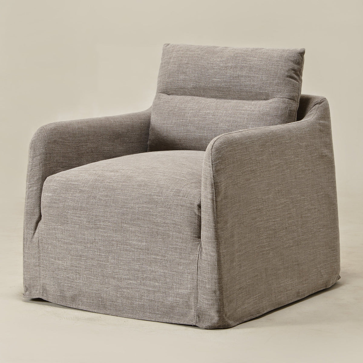 Clara Linen Slipcover Swivel Chair
