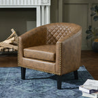 Logan Faux Leather Tufted Club Chair
