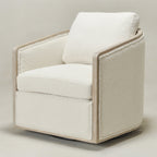 Claude Bouclé Swivel Barrel Chair