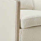 Claude Bouclé Swivel Barrel Chair