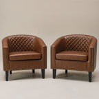 Logan Faux Leather Tufted Club Chair