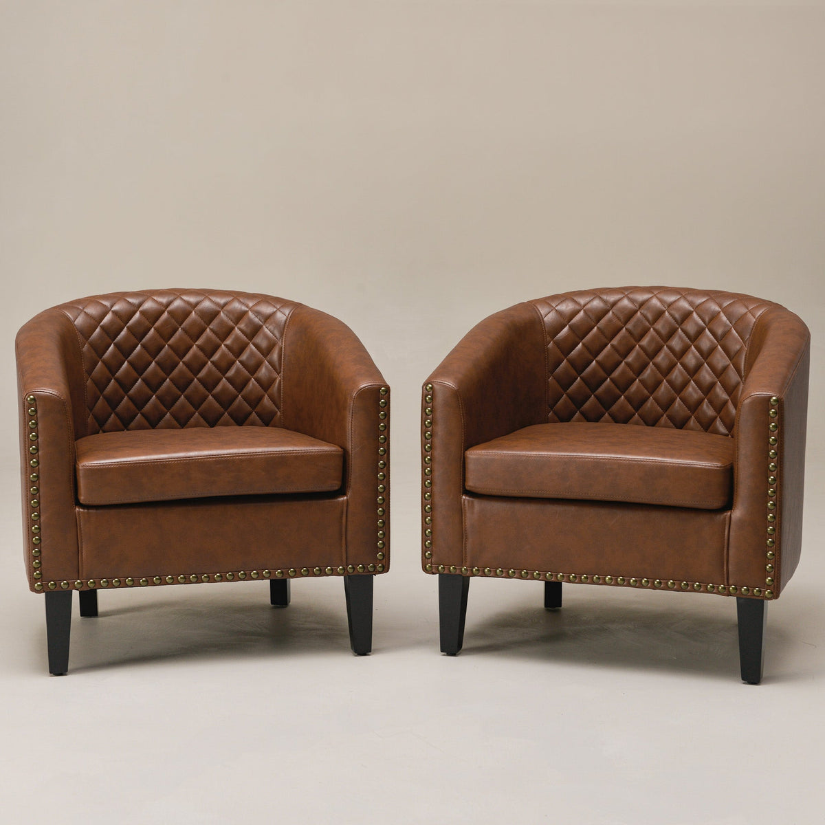 Logan Faux Leather Tufted Club Chair
