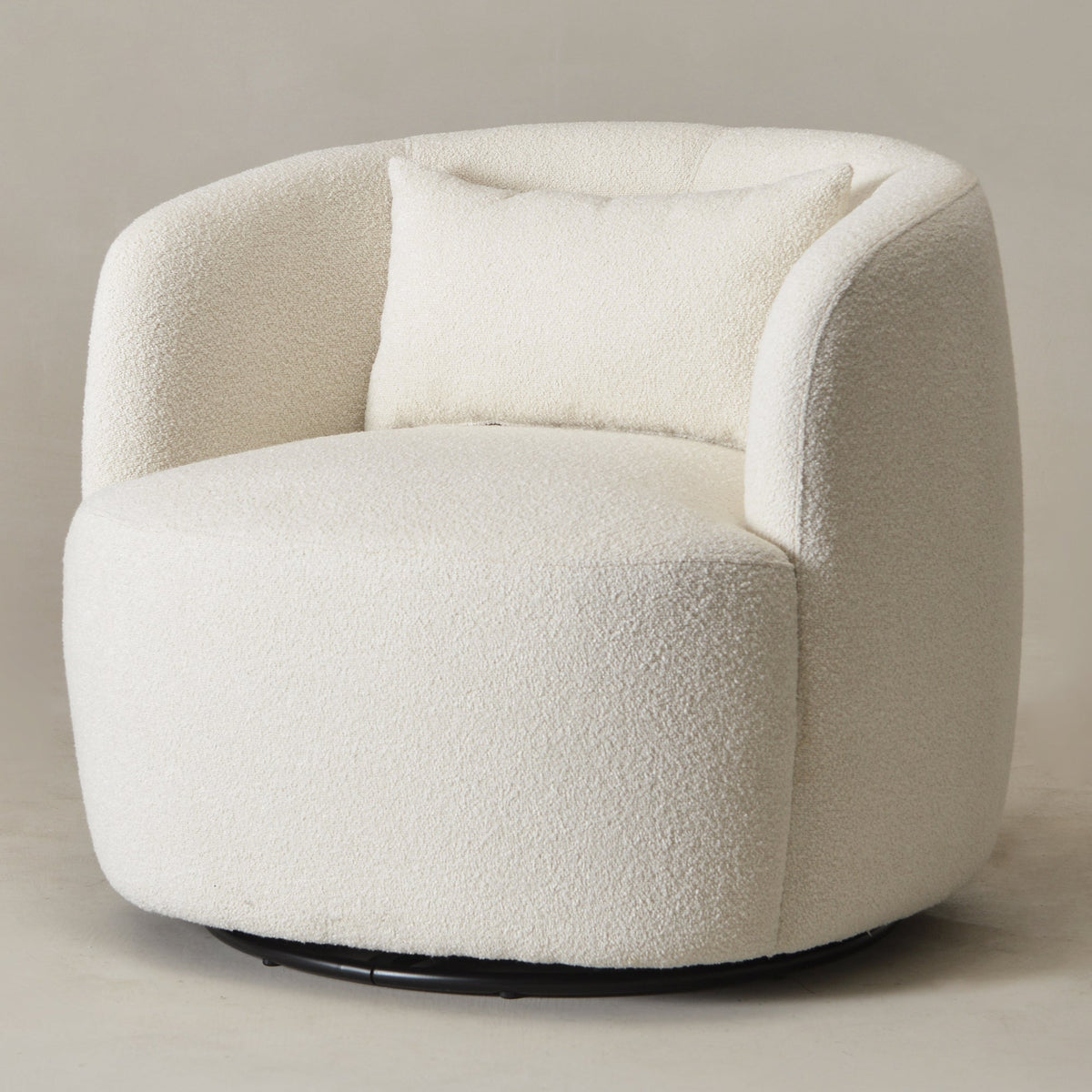 Ashlie Bouclé Swivel Barrel Chair