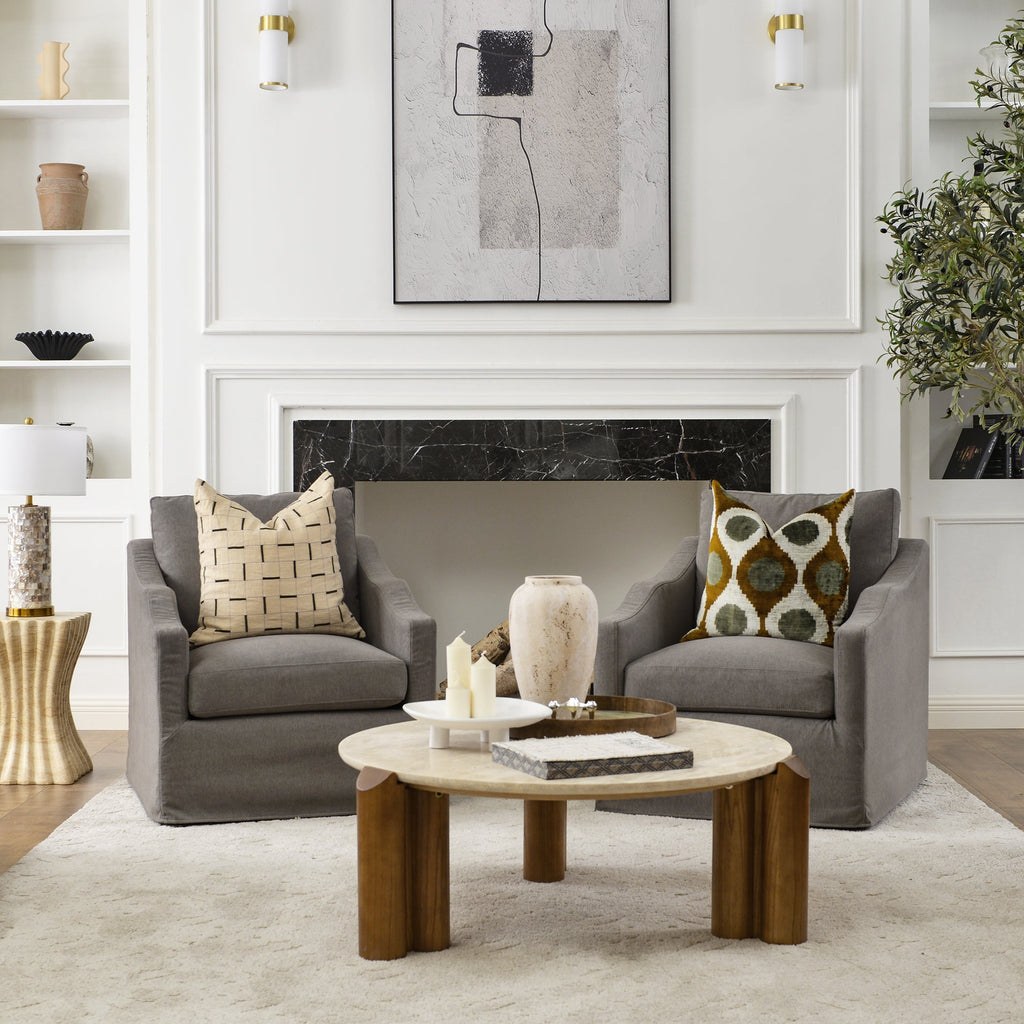Charles Slipcover Swivel Barrel Chair