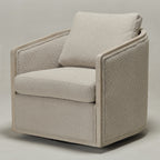 Claude Bouclé Swivel Barrel Chair