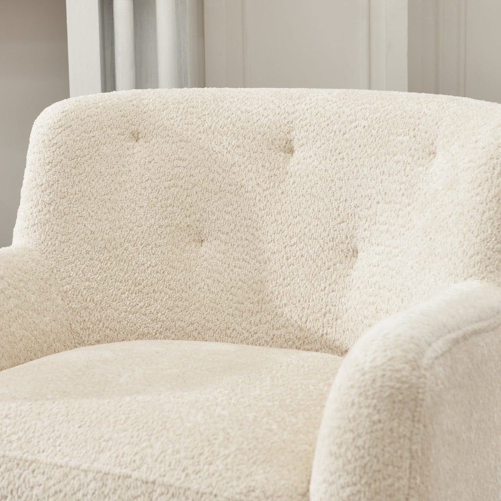 Vestie Chenille Swivel Barrel Chair