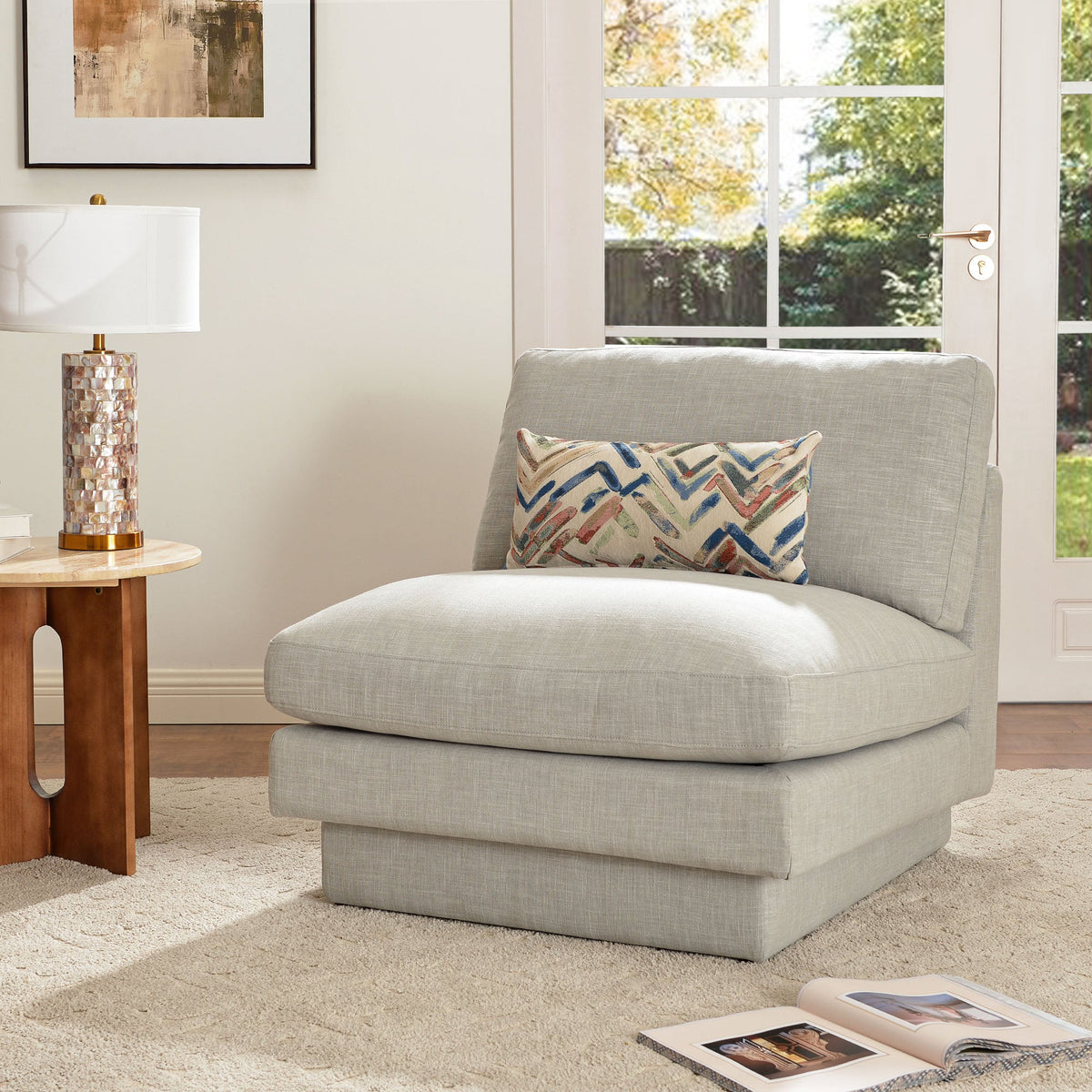 Montyne Linen Armless Chair