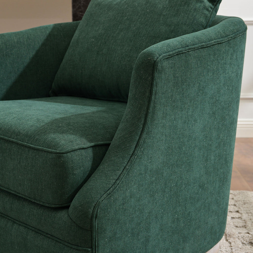 Minerva Linen Swivel Barrel Chair