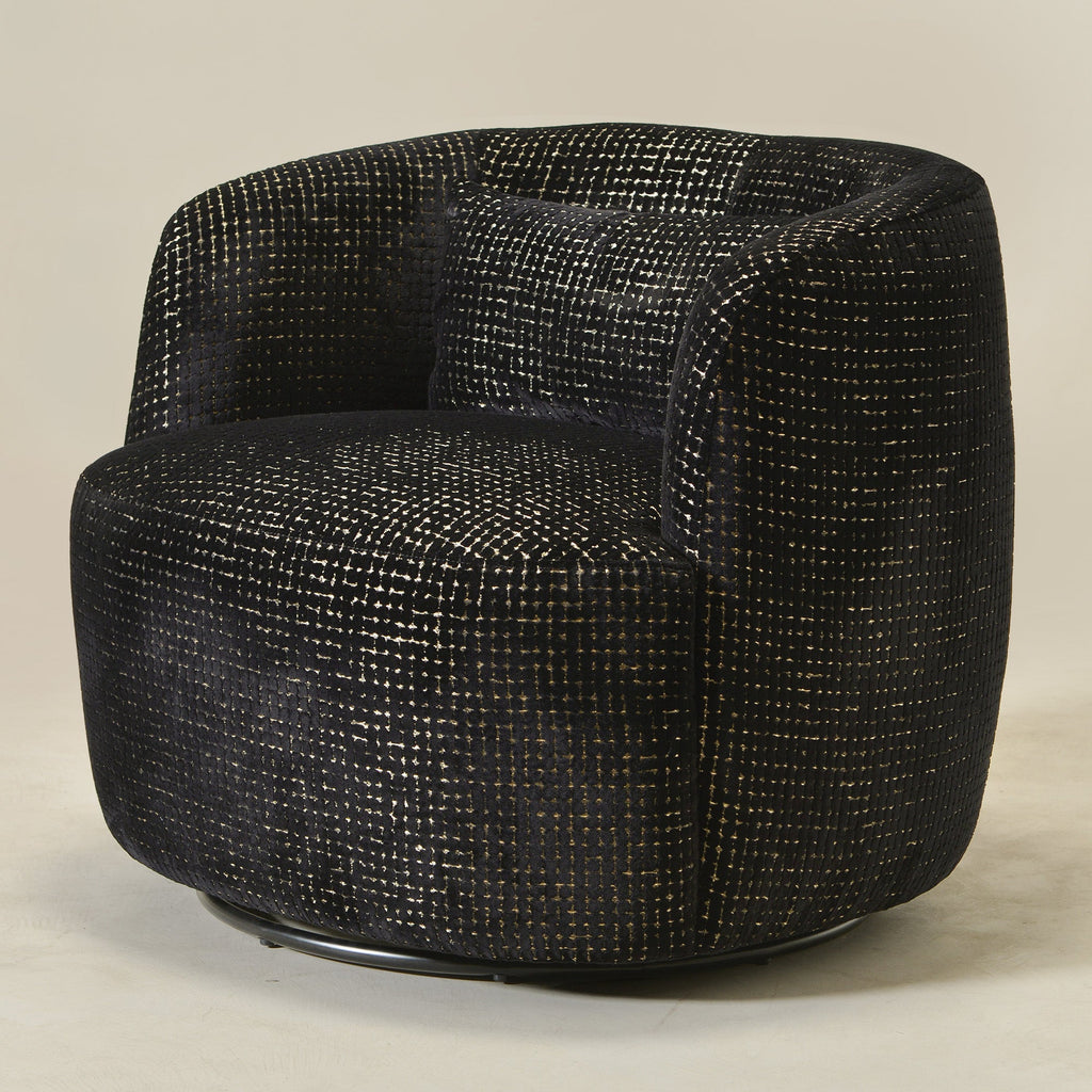 Teratect Exclusive | Ashlie Sculpted Jacquard Swivel Barrel Chair
