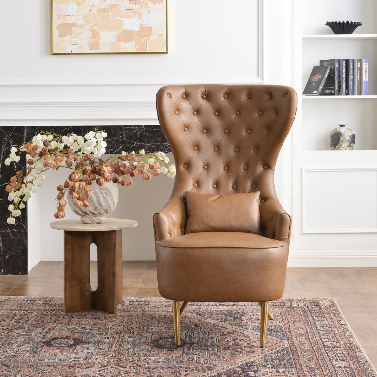 Letitia Faux Leather Wingback Chair