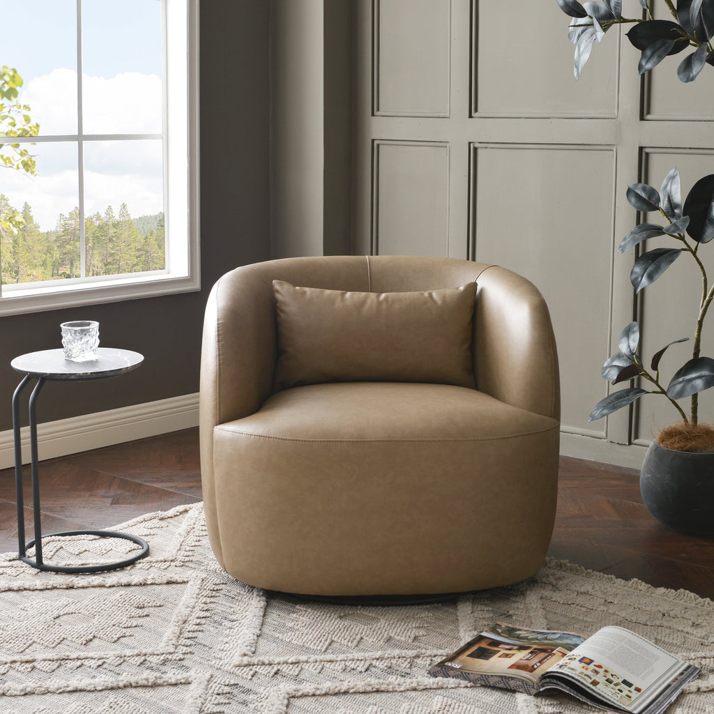 Ashlie Faux Leather Swivel Chair
