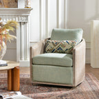 Claude Linen Swivel Cane Chair