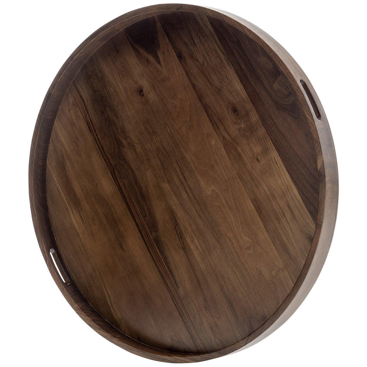 Teratect Round Black Walnut Serving Tray