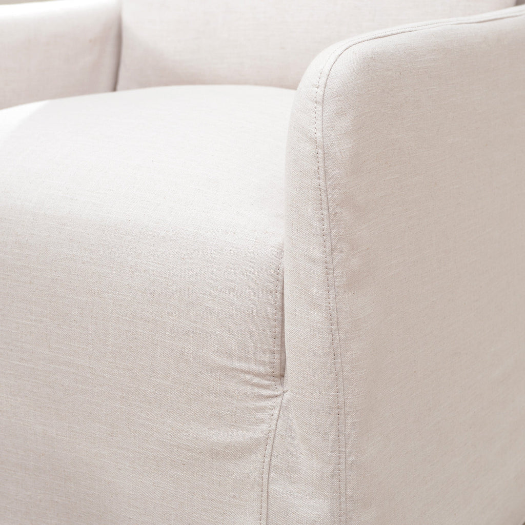 Clara Linen Slipcover Swivel Chair