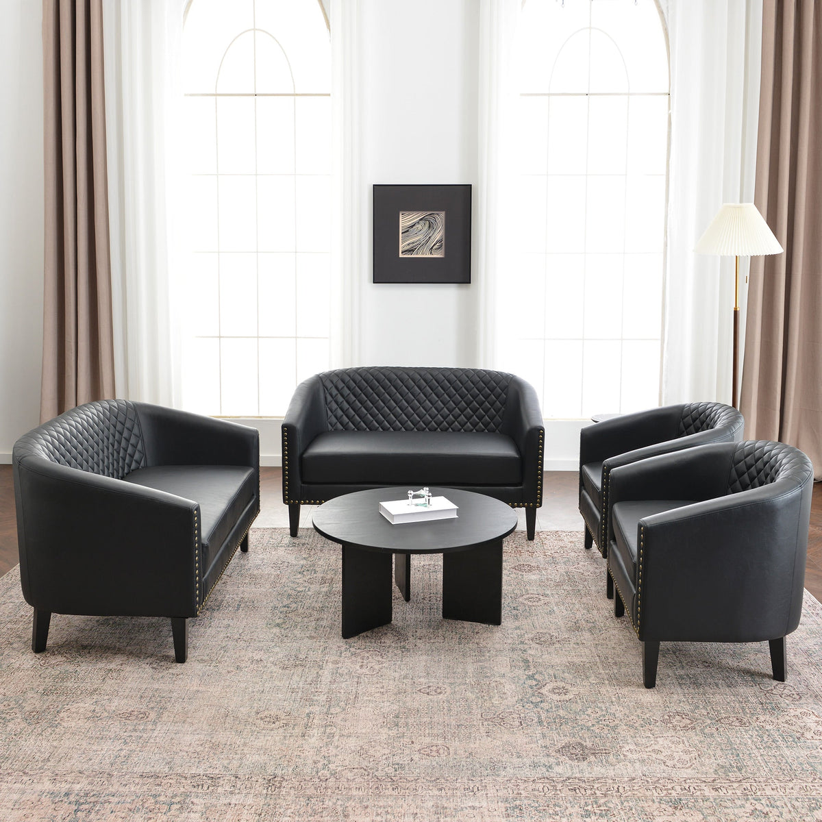 Logan Faux Leather Tufted Loveseat