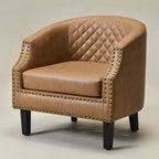 Louis Faux Leather Tufted Club Chair