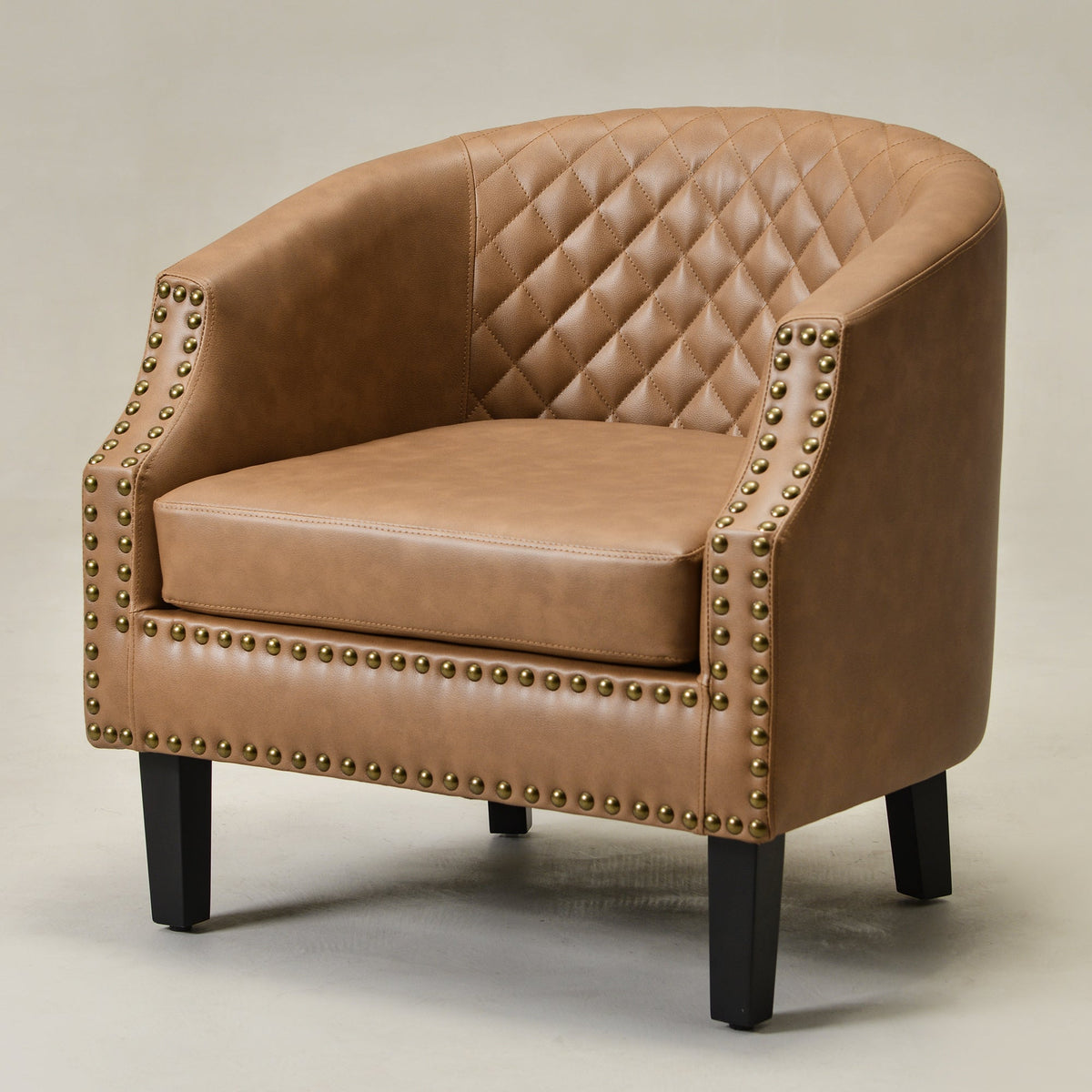 Louis Faux Leather Tufted Club Chair