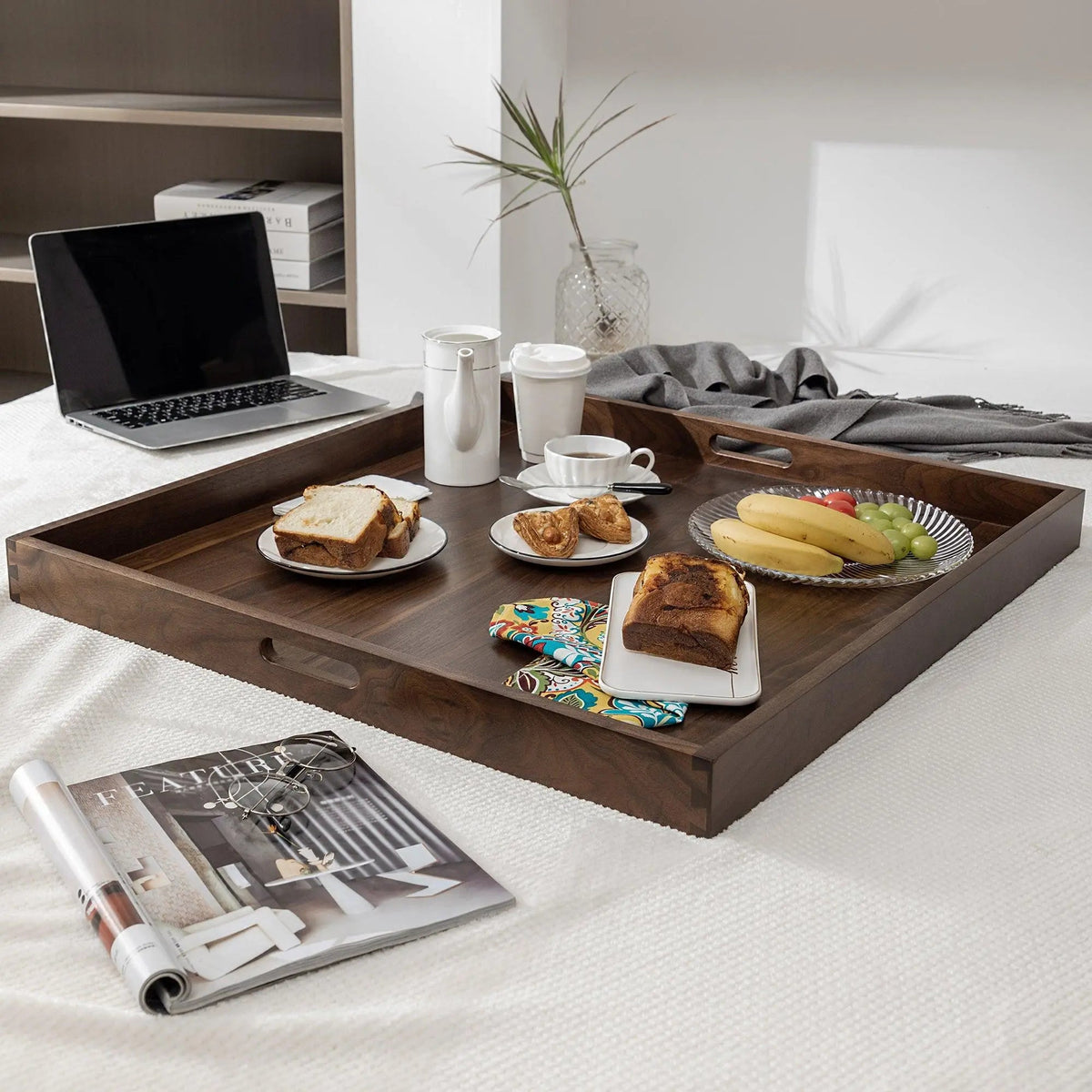 Teratect Square Black Walnut Serving Tray