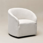 Susie Bouclé Swivel Barrel Chair