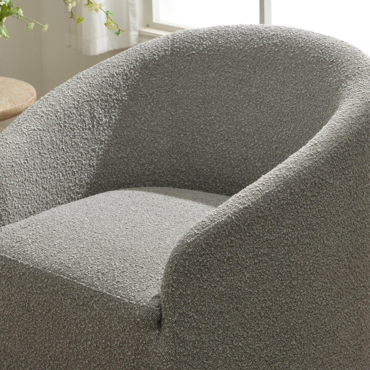 Susie Premium Bouclé Swivel Barrel Chair