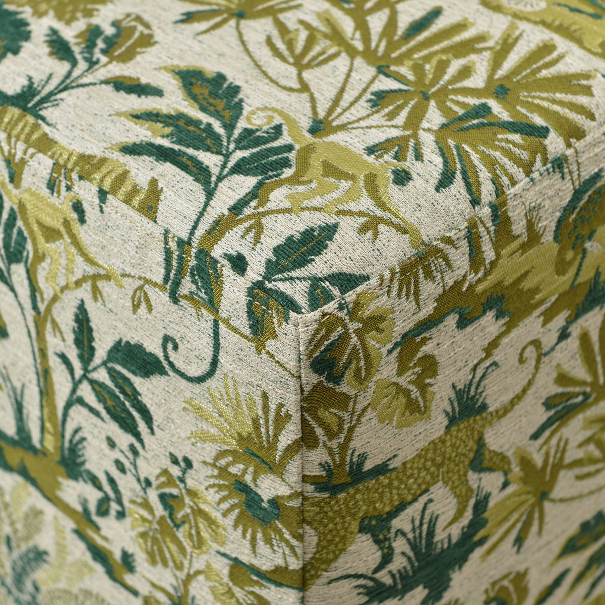 Teratect Exclusive | Ida Embroidered Fabric Square Ottoman