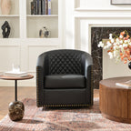 Logan Faux Leather Tufted Swivel Club Chair