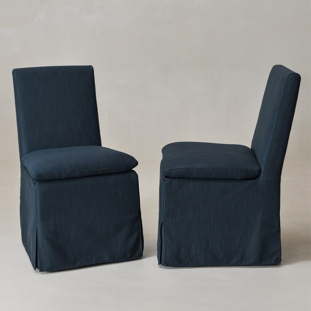 Diane Slipcover Performance Dining Chair with Casters