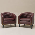 Logan Faux Leather Tufted Club Chair