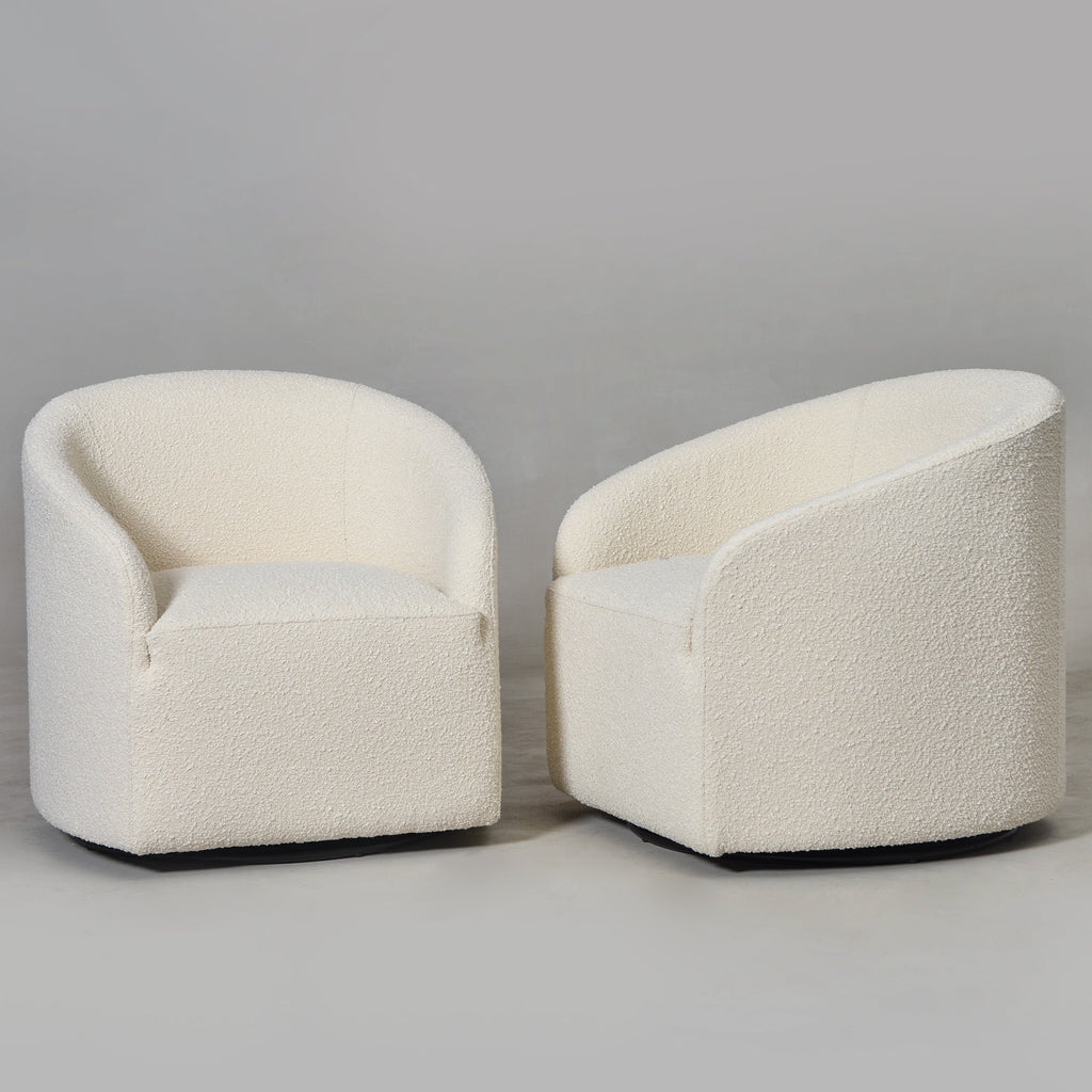 Susie Premium Bouclé Swivel Barrel Chair