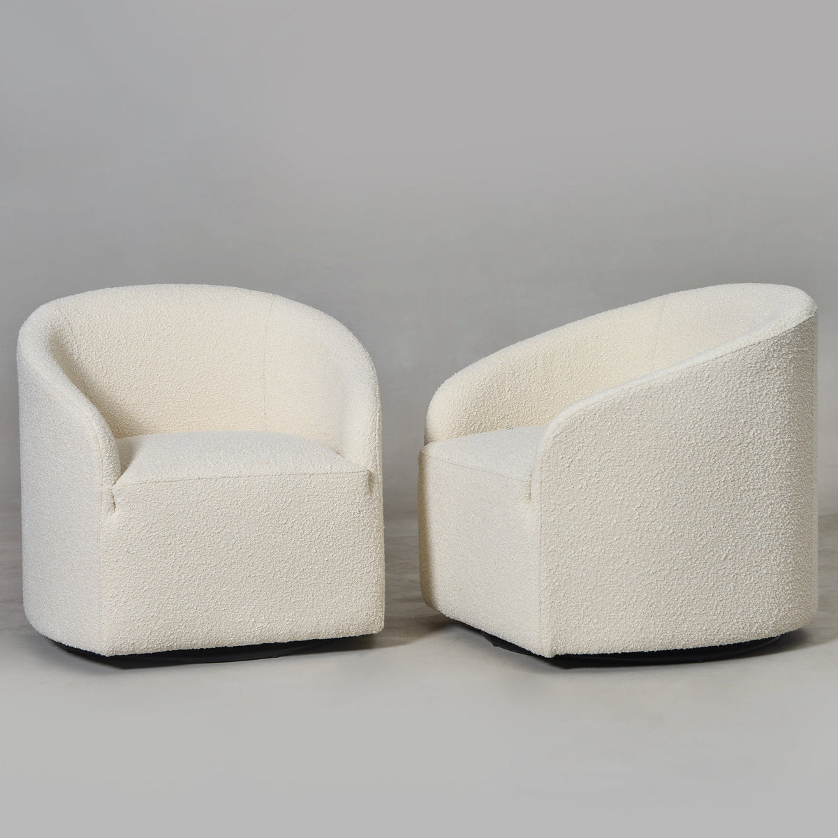 Susie Premium Bouclé Swivel Barrel Chair