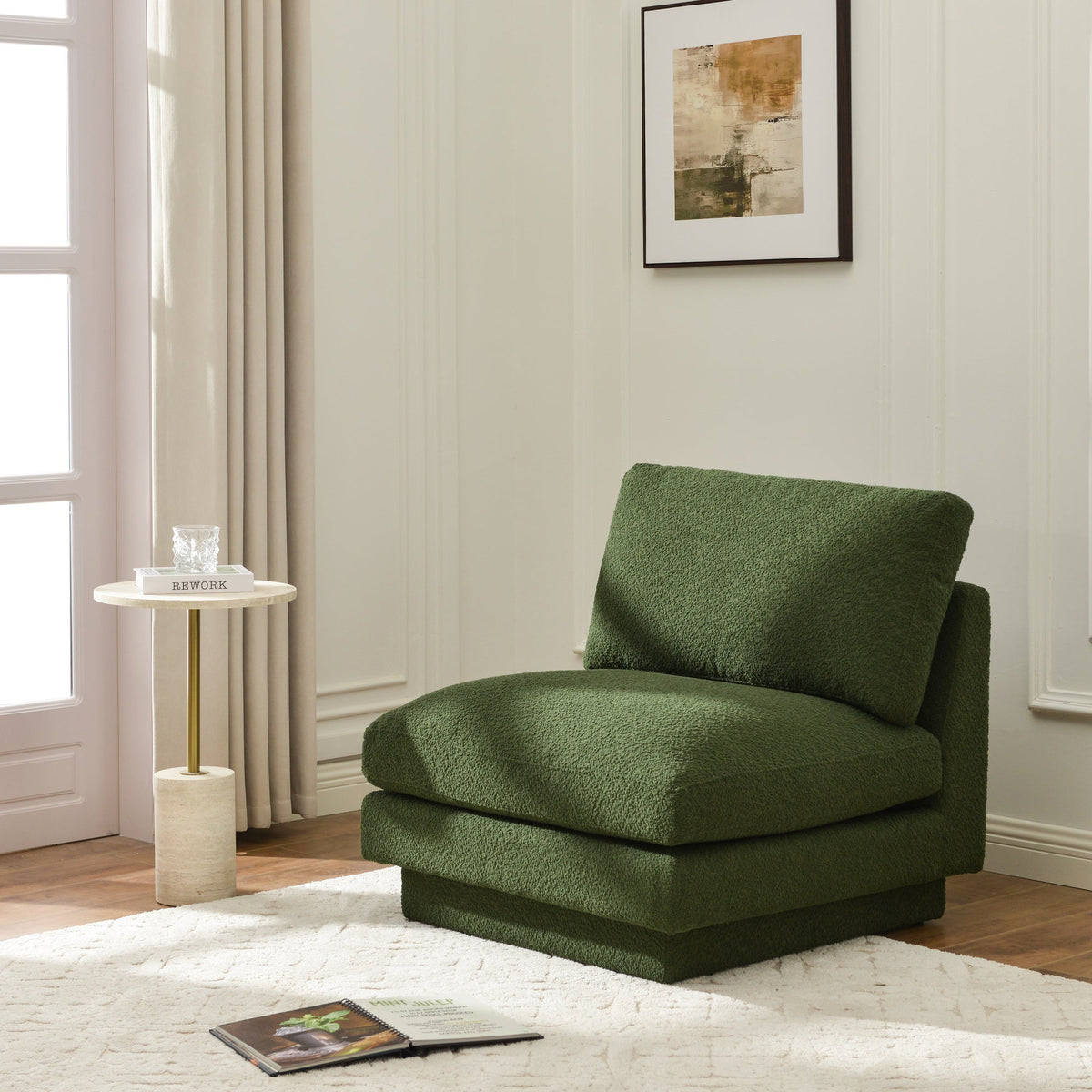 Montyne Bouclé Armless Chair