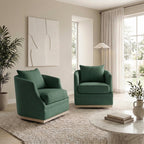 Minerva Linen Swivel Barrel Chair