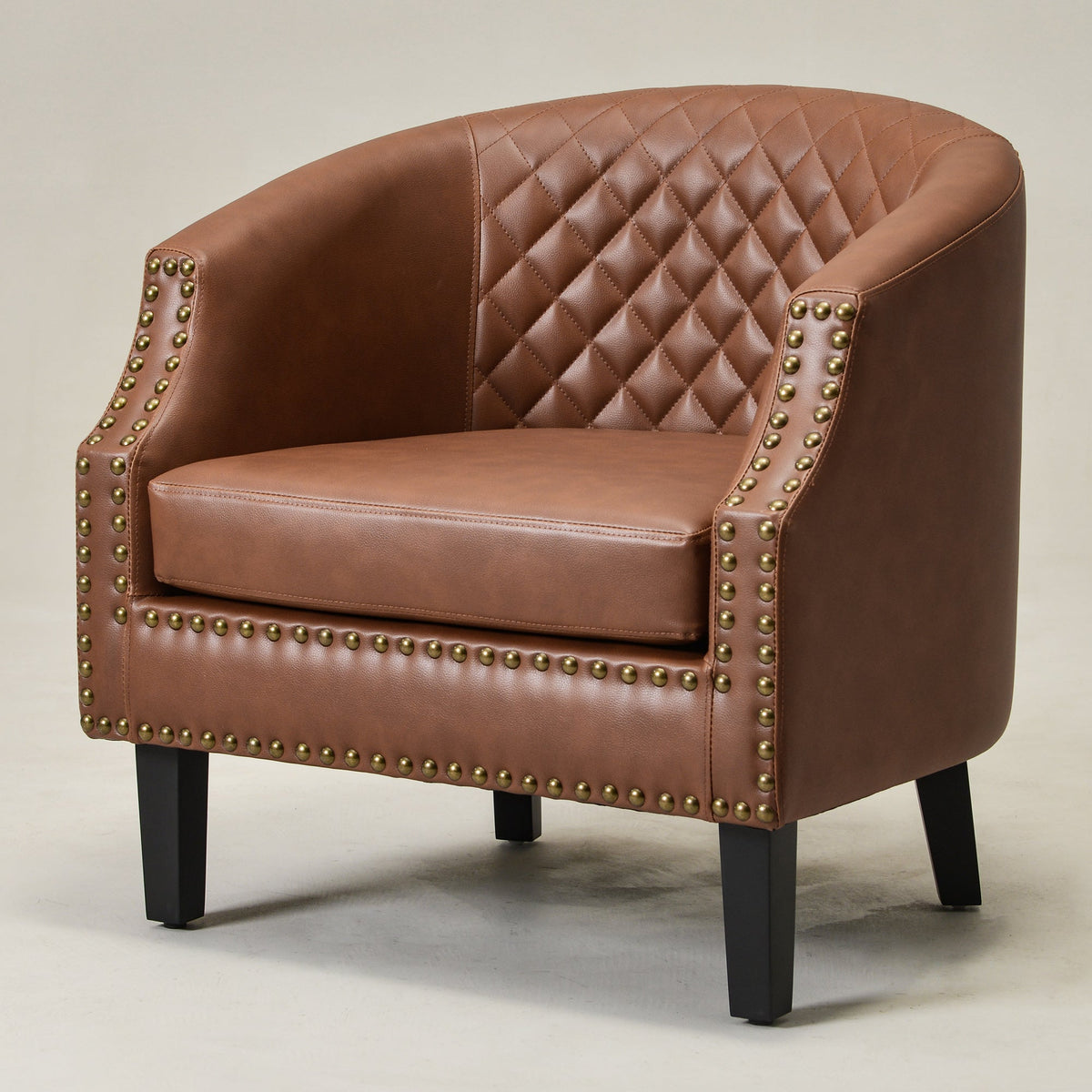 Louis Faux Leather Tufted Club Chair