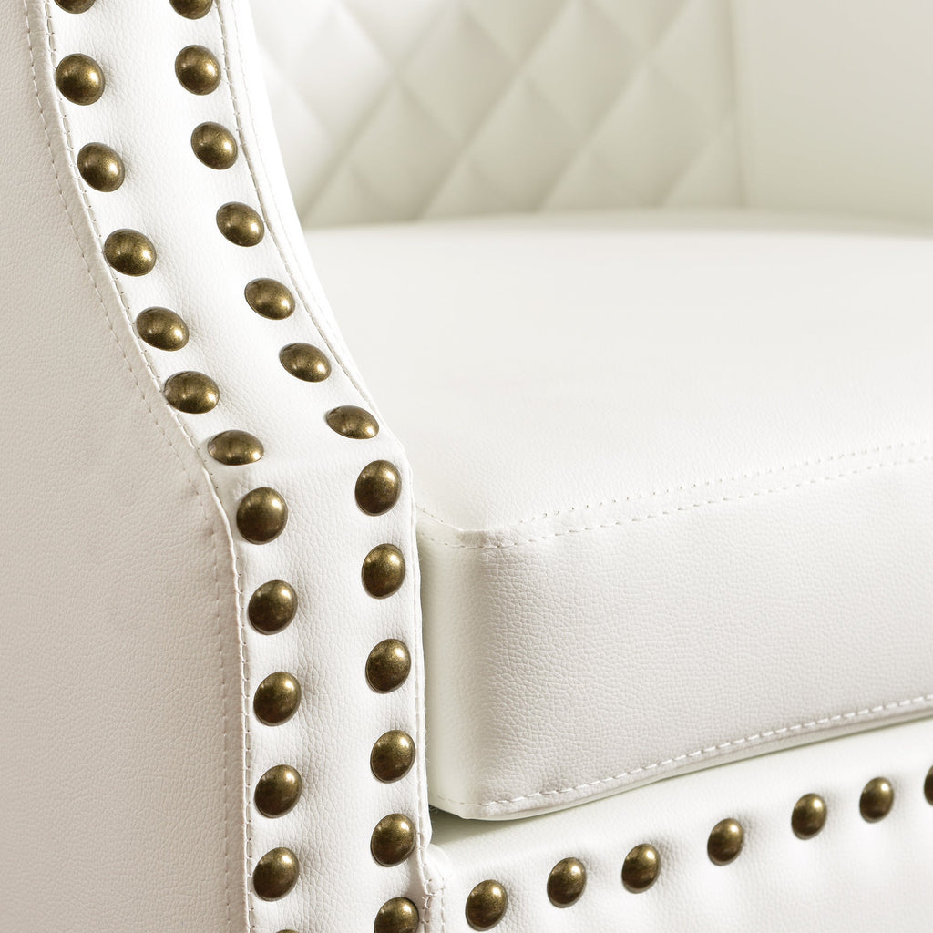 Louis Faux Leather Tufted Club Chair