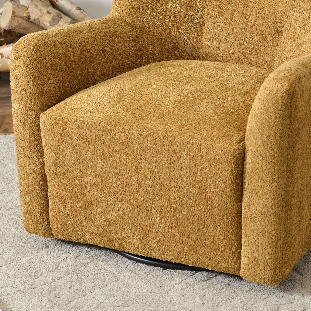 Vestie Chenille Swivel Barrel Chair
