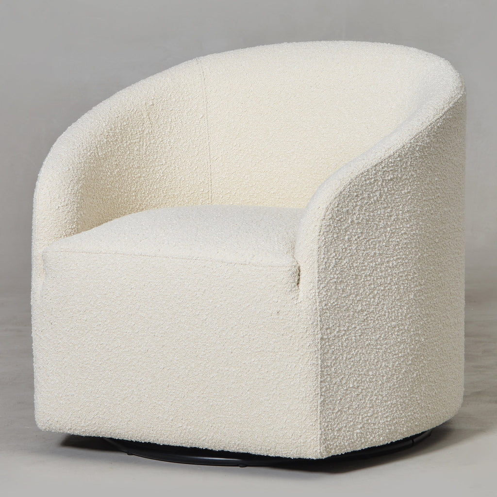 Susie Premium Bouclé Swivel Barrel Chair